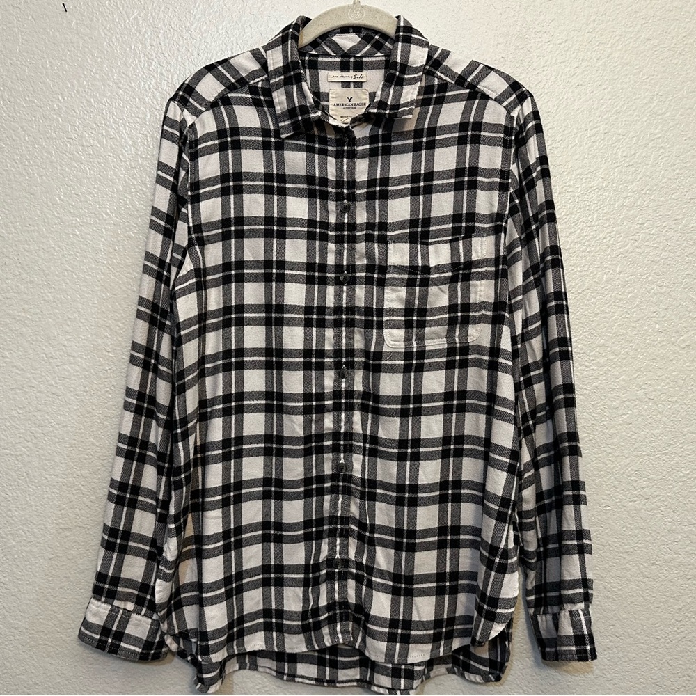🌻3 for $13🌻 American Eagle |  Cabincore Plaid Flannel Shirt, Size Large